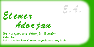 elemer adorjan business card