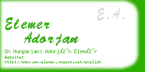 elemer adorjan business card